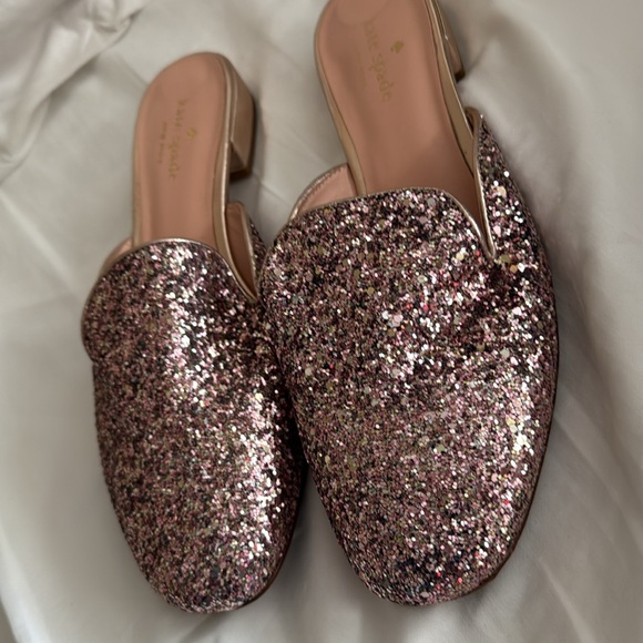 Kate Spade pink  Glitter Mules size 7 1/2 - Picture 3 of 12